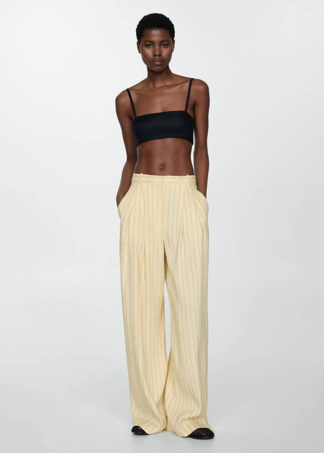 Linen blend striped trousers - 11