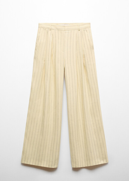 Linen blend striped trousers - 1