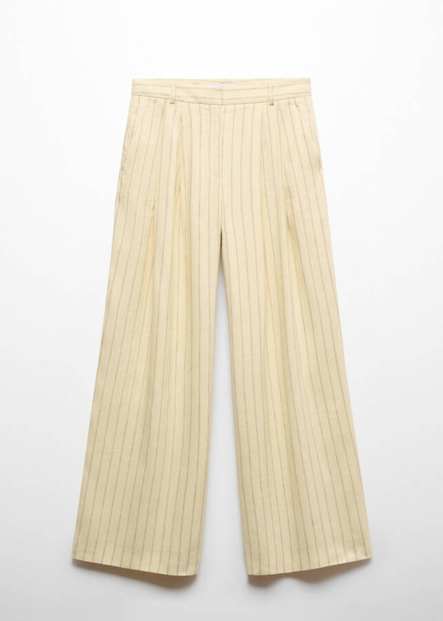 Linen blend striped trousers - 1