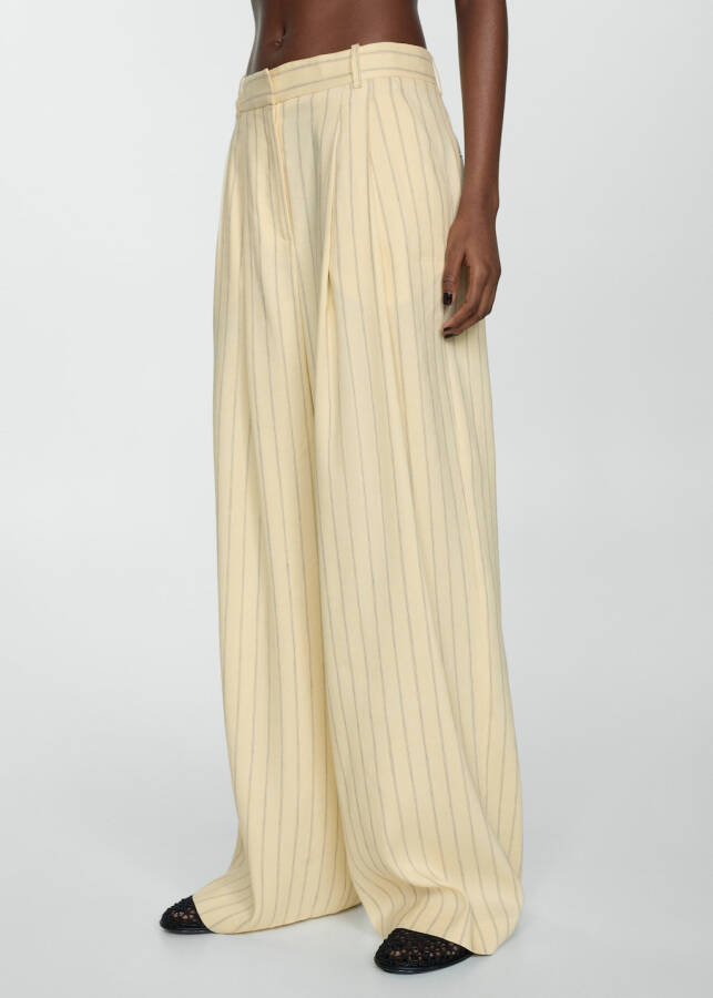 Linen blend striped trousers - 6