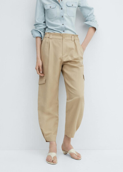 Linen Cargo Pants - 10