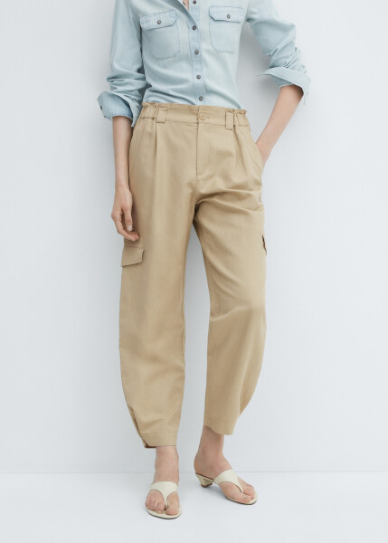 Linen Cargo Pants - 5