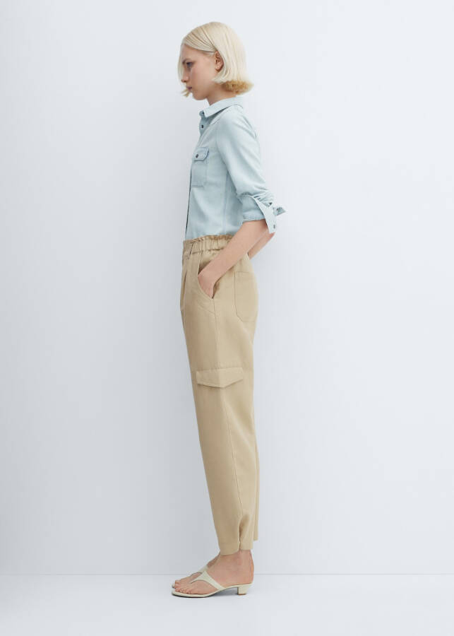 Linen Cargo Pants - 7