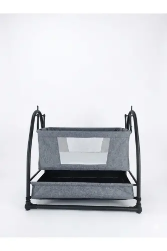 Linen Fabric Profile Rockable Portable Crib - 2