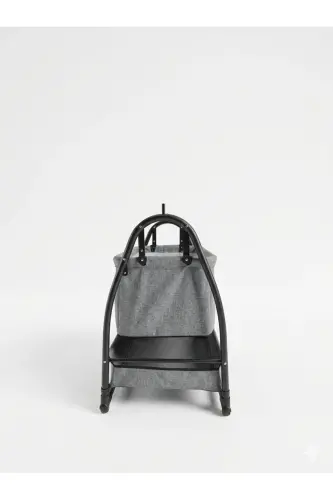 Linen Fabric Profile Rockable Portable Crib - 3