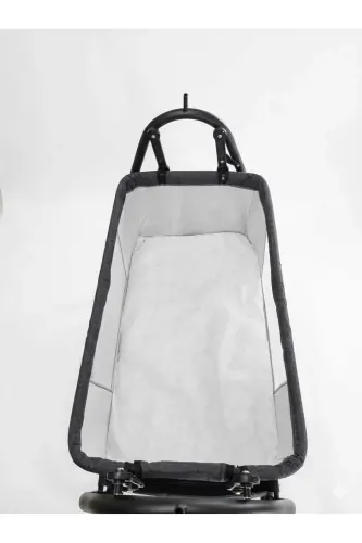 Linen Fabric Profile Rockable Portable Crib - 5