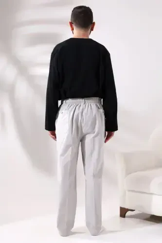 Linen Hajj and Umrah Men's Shalwar Pants Gray - 7