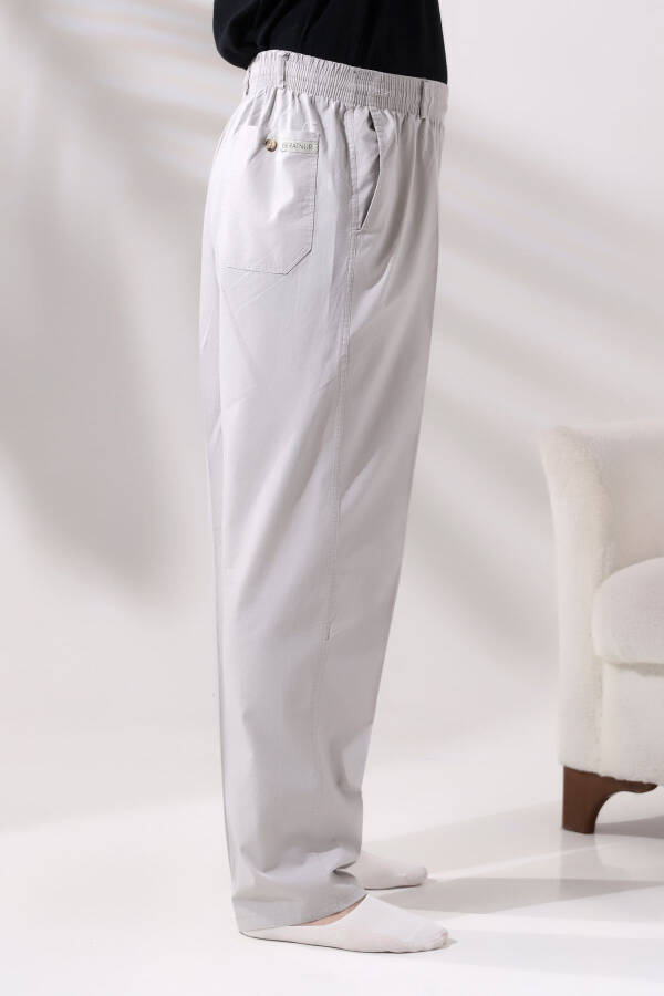 Linen Hajj and Umrah Men's Shalwar Pants Gray - 4