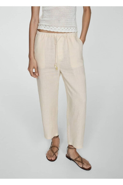 Linen jogger pants - MANGO WOMAN
