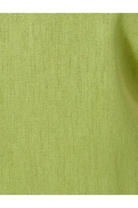 Linen Jumpsuit Capri Length Pocketed Thin Straps Back - 6