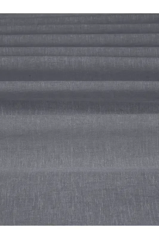 Linen Look Dark Grey High Quality Suitable for Every Room No Ironing Bestseller Tulle Curtain-Dark Grey - 3