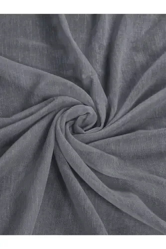 Linen Look Dark Grey High Quality Suitable for Every Room No Ironing Bestseller Tulle Curtain-Dark Grey - 4
