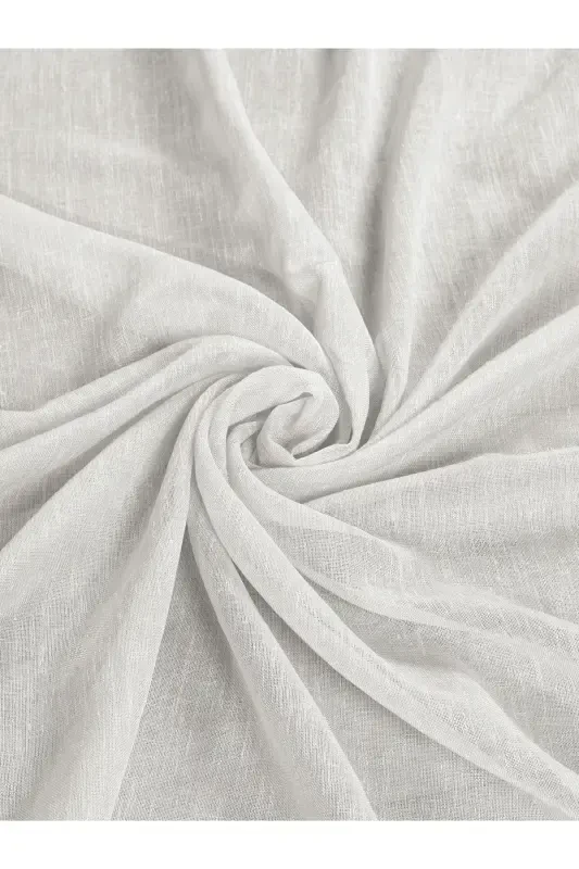 Linen Look Ecru Color High Quality Ironless Tulle P-Ecru Suitable for Every Room Best Seller - 4