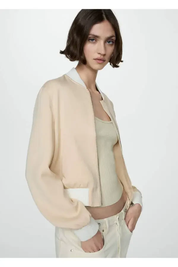Linen lyocell bomber jacket - 1