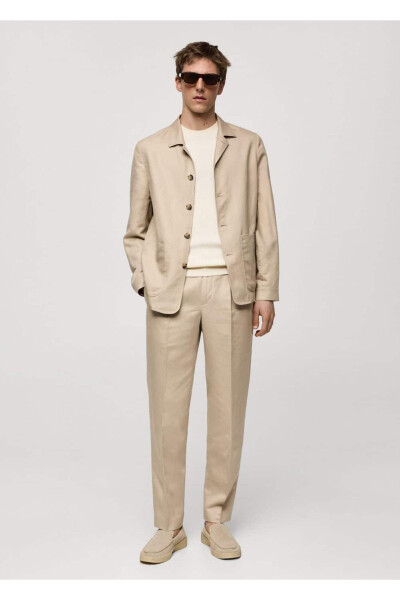 Linen Lyocell Shirt Jacket With Pockets - MANGO MAN (1)