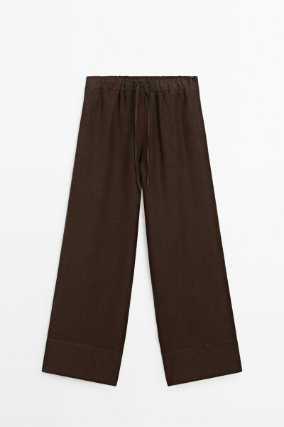 Linen palazzo jogger pants - 2