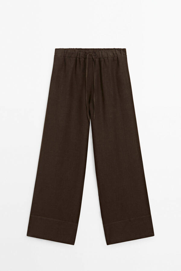 Linen palazzo jogger pants - 2