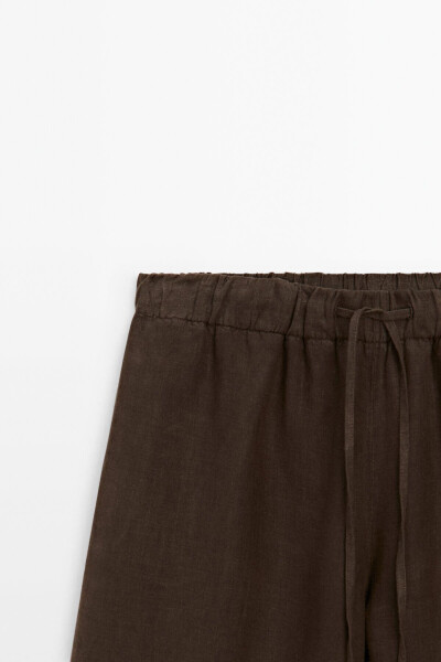 Linen palazzo jogger pants - 3