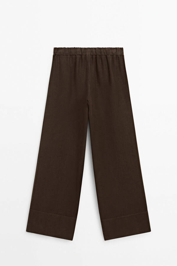 Linen palazzo jogger pants - 4