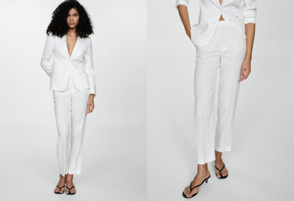 Linen pants suit - White - 4