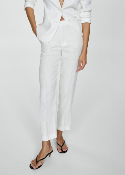 Linen pants suit - White - 6