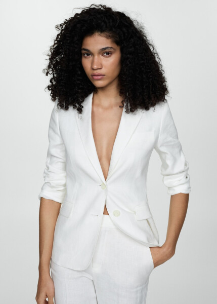 Linen pants suit - White - 8