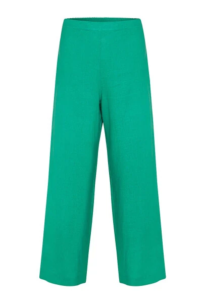 Linen pants with a back elastic waistband - AKER