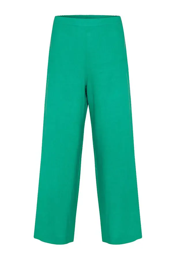 Linen pants with a back elastic waistband - 1