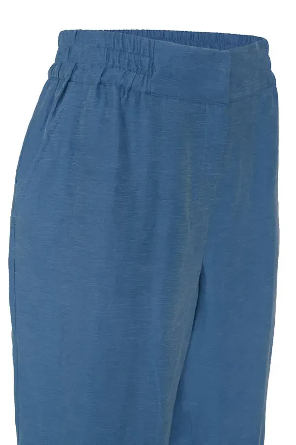 Linen pants with back elastic waistband - 2