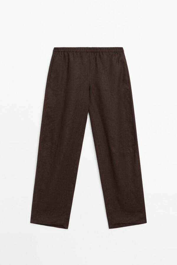 Linen, ruffled, suit pants. - 5