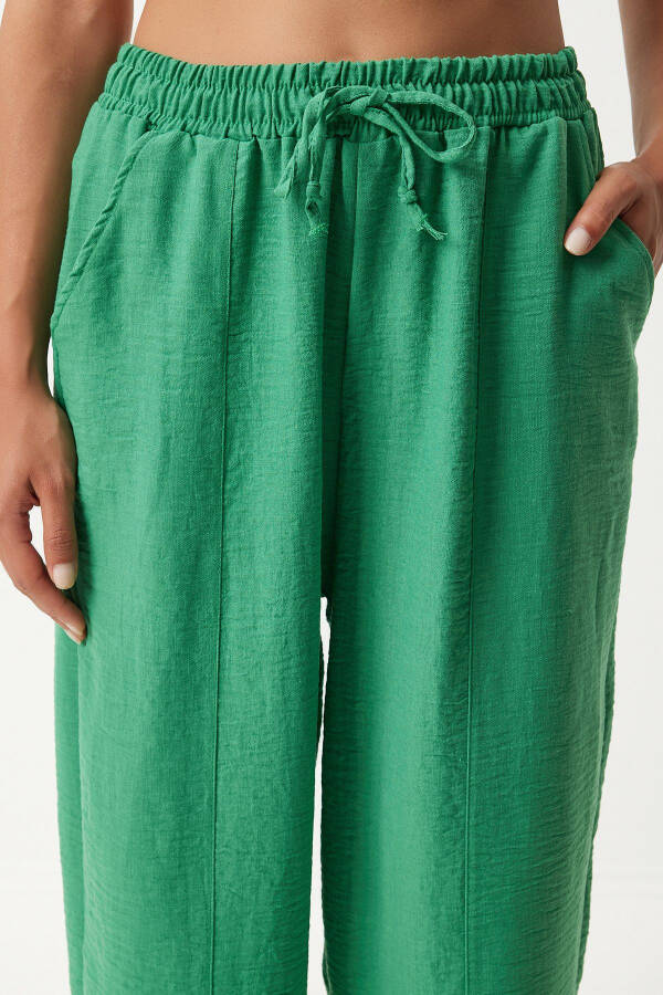 Linen Shirt and Palazzo Pants Set GREEN - 10