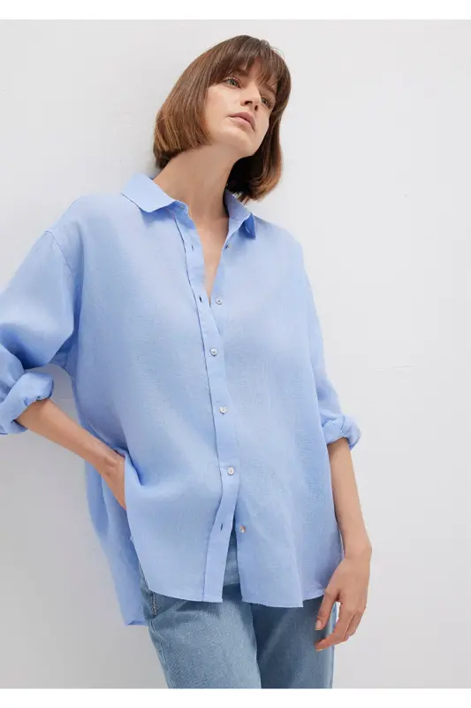 Linen Shirt Loose Fit 1210747-8 - 3