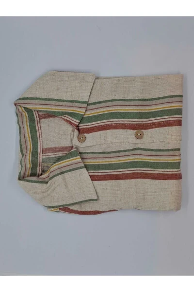 Linen Shirt White and Patterned Children and Baby Clothing Special Occasions Men's Stylish Clothing - 3