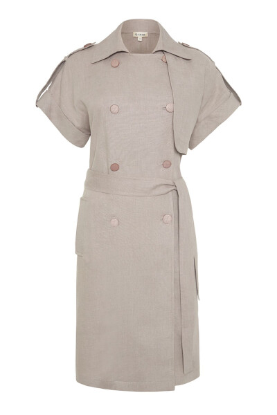 Linen Vest with Epaulets - AKER