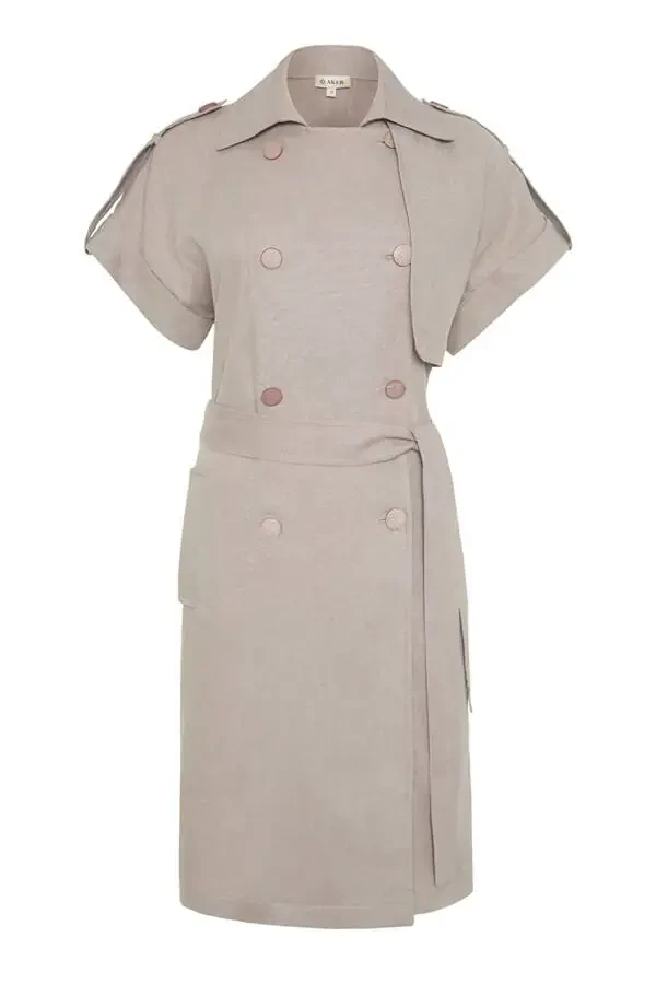 Linen Vest with Epaulets - 1