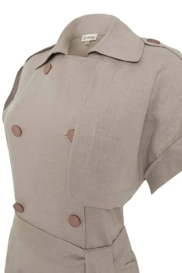 Linen Vest with Epaulets - 2