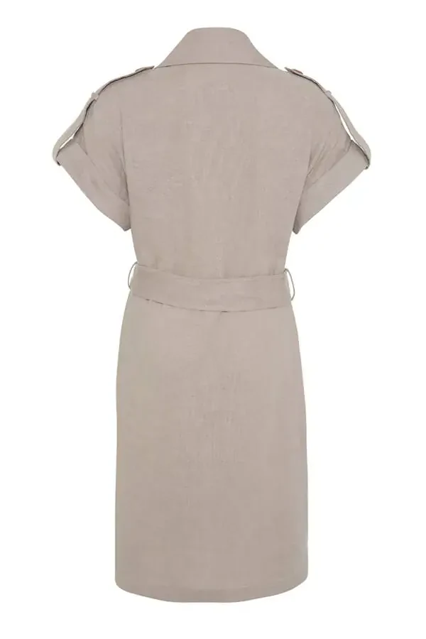 Linen Vest with Epaulets - 3