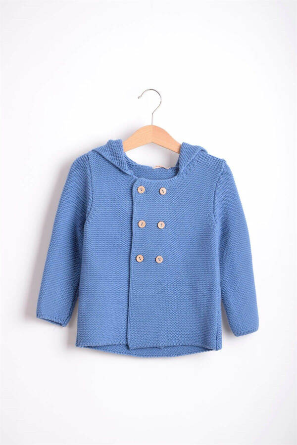 Links Hooded Baby Boy Cardigan Petrol - 3