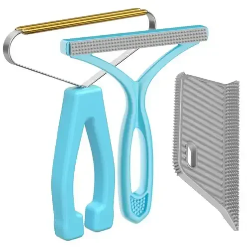 Lint Remover 3-Pack,Lint Shaver Cleaner Pro,Carpet Rake,Lint Brush,Fur Removal Tool,Portable Carpet Scraper,Clothes,Car Mats,Couch,Pet Bed,Furniture - 1