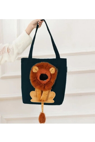 Lion Pattern Cat Dog Carrying Bags Portable Canvas Cat Large Capacity Shopping Bag - 5