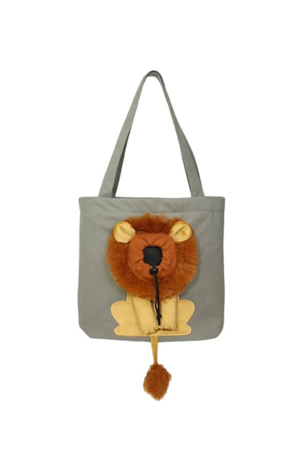 Lion Pattern Cat Dog Carrying Bags Portable Canvas Cat Large Capacity Shopping Bag - 6