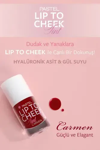 Lip To Cheek Tint Carmen Lab boʻyogʻi va Rumyana-Pushti - 3