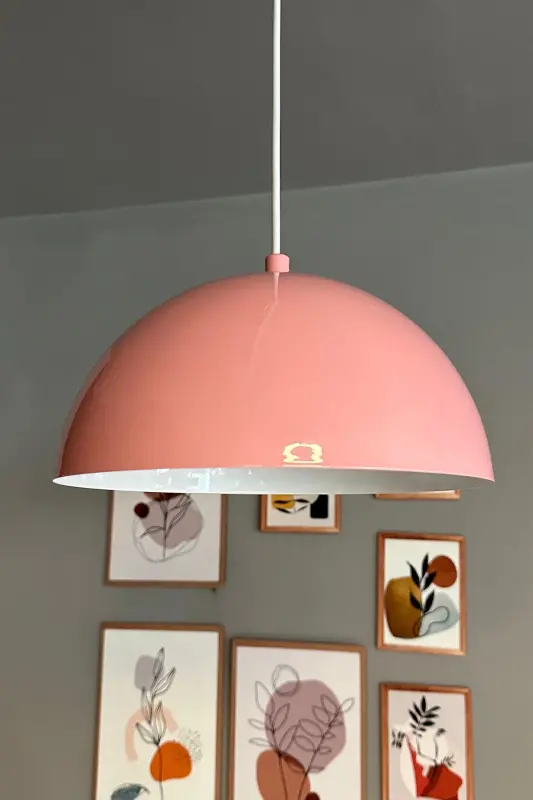 Lipeo Avize Tekli Sarkıt Salon Mutfak Kuaför Cafe Lamba Dekoratif Aydınlatma Pastane - pembe - 1