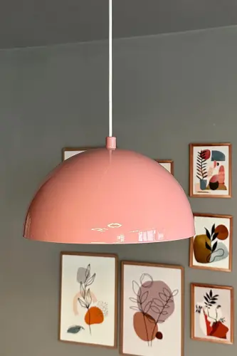 Lipeo Avize Tekli Sarkıt Salon Mutfak Kuaför Cafe Lamba Dekoratif Aydınlatma Pastane - pembe - 3