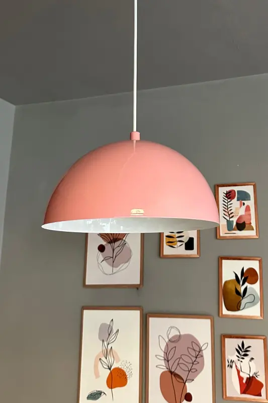 Lipeo Avize Tekli Sarkıt Salon Mutfak Kuaför Cafe Lamba Dekoratif Aydınlatma Pastane - pembe - 4