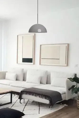 Lipeo Gray Chandelier Single Pendant Living Room Kitchen Hotel Cafe Lamp Lighting Hairdresser Shop Store-Gray - 4