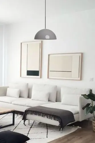 Lipeo Gray Chandelier Single Pendant Living Room Kitchen Hotel Cafe Lamp Lighting Hairdresser Shop Store-Gray - 4