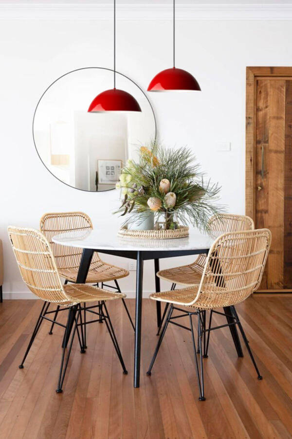 Lipeo Kırmızı Avize Tekli Sarkıt Salon Mutfak Kuaför Cafe Lamba Dekoratif Aydınlatma Pastane-Kırmızı - 3