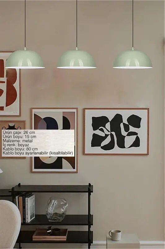 Lipeo Mint Green Chandelier Single Pendant Living Room Kitchen Hairdresser Cafe Lamp Decorative Lighting Nursery-Mint Green - 2