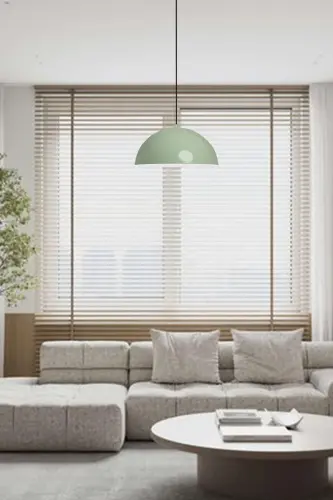 Lipeo Mint Yeşili Avize Tekli Sarkıt Salon Mutfak Kuaför Cafe Lamba Dekoratif Aydınlatma Kreş-Mint Yeşili - 5